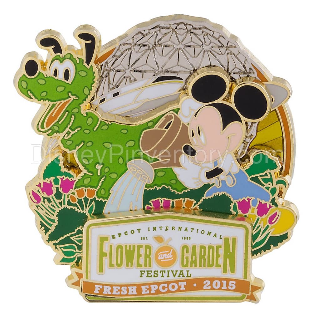 Epcot International Flower and Garden Festival 2015 - Mickey Mouse & Pluto - Pin 11744