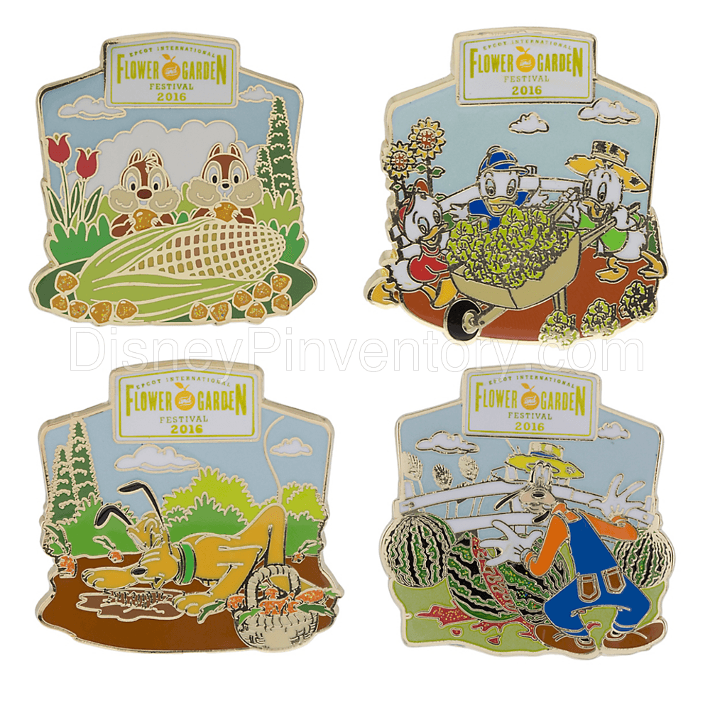 Epcot International Flower & Garden Festival 2016 - Four Pin Set - Pin 12215