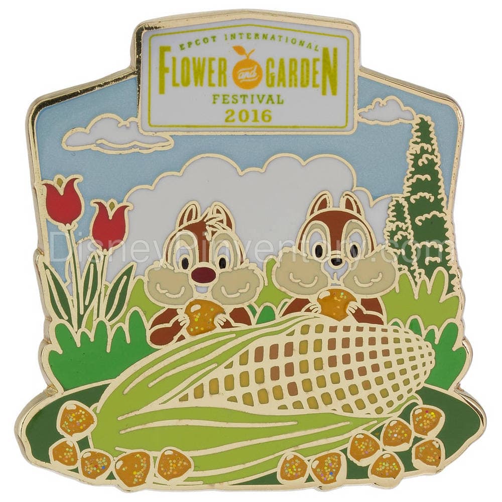 Epcot International Flower & Garden Festival 2016 - Four Pin Set - Chip & Dale Pin - Pin 12216