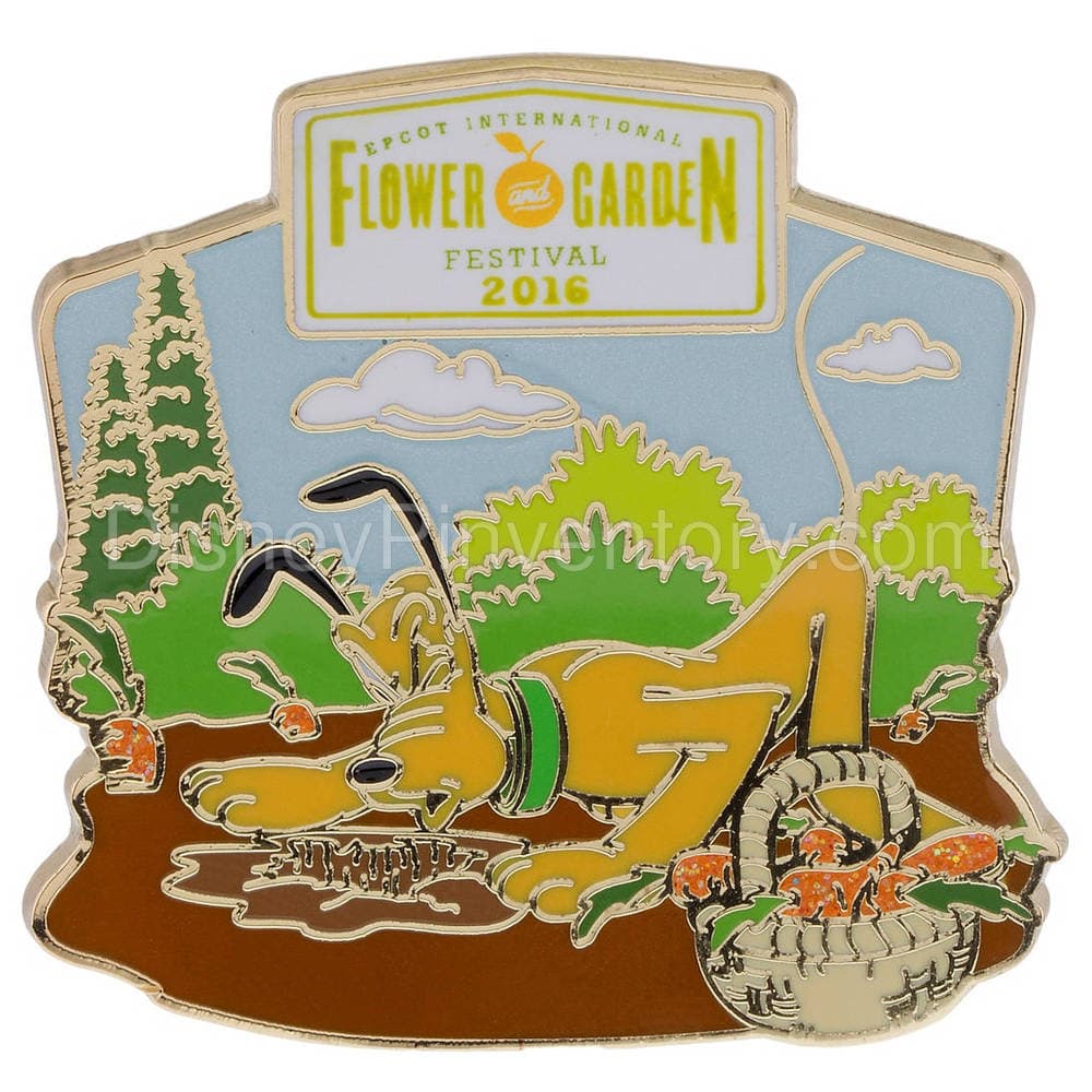 Epcot International Flower & Garden Festival 2016 - Four Pin Set - Pluto Pin - Pin 12218