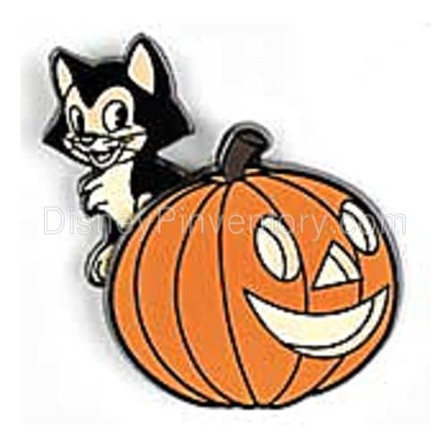 Trick or Treat Pin Set #6 - Figaro Behind Jack-O-Lantern - Pin 1285