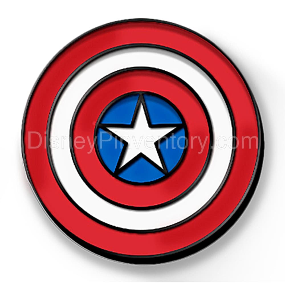 D23-Exclusive Marvel's Captain America Pin Set - Silver Age Shield Pin - Pin 12919