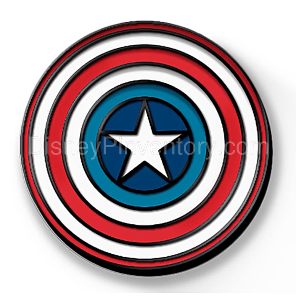 D23-Exclusive Marvel's Captain America Pin Set - Avengers #4 Art Alternate Shield Pin - Pin 12920