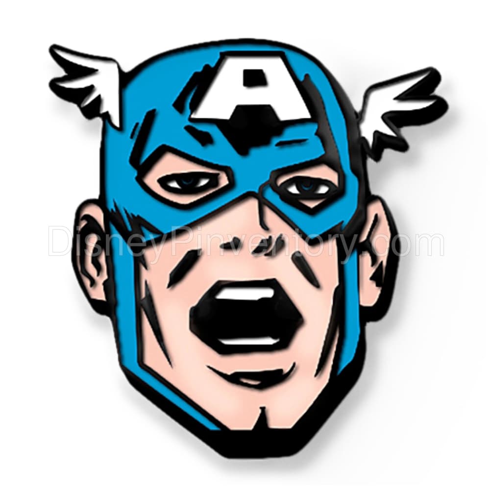 D23-Exclusive Marvel's Captain America Pin Set - Captain America Head Pin - Pin 12921