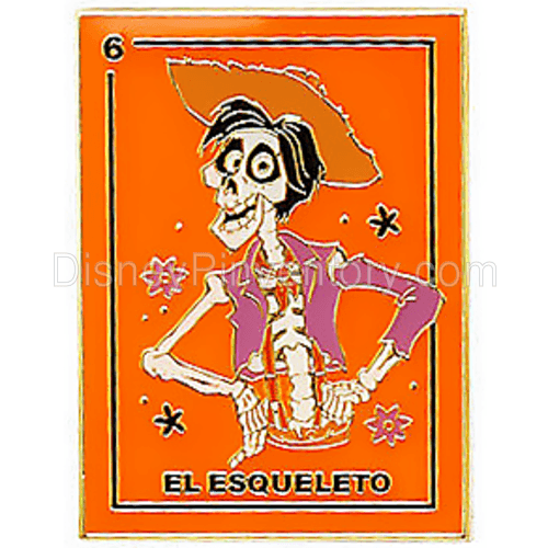 Loungefly Disney Pixar Coco Loteria Cards Blind Box - El Esqueleto (The Skeleton) Pin - Pin 15296