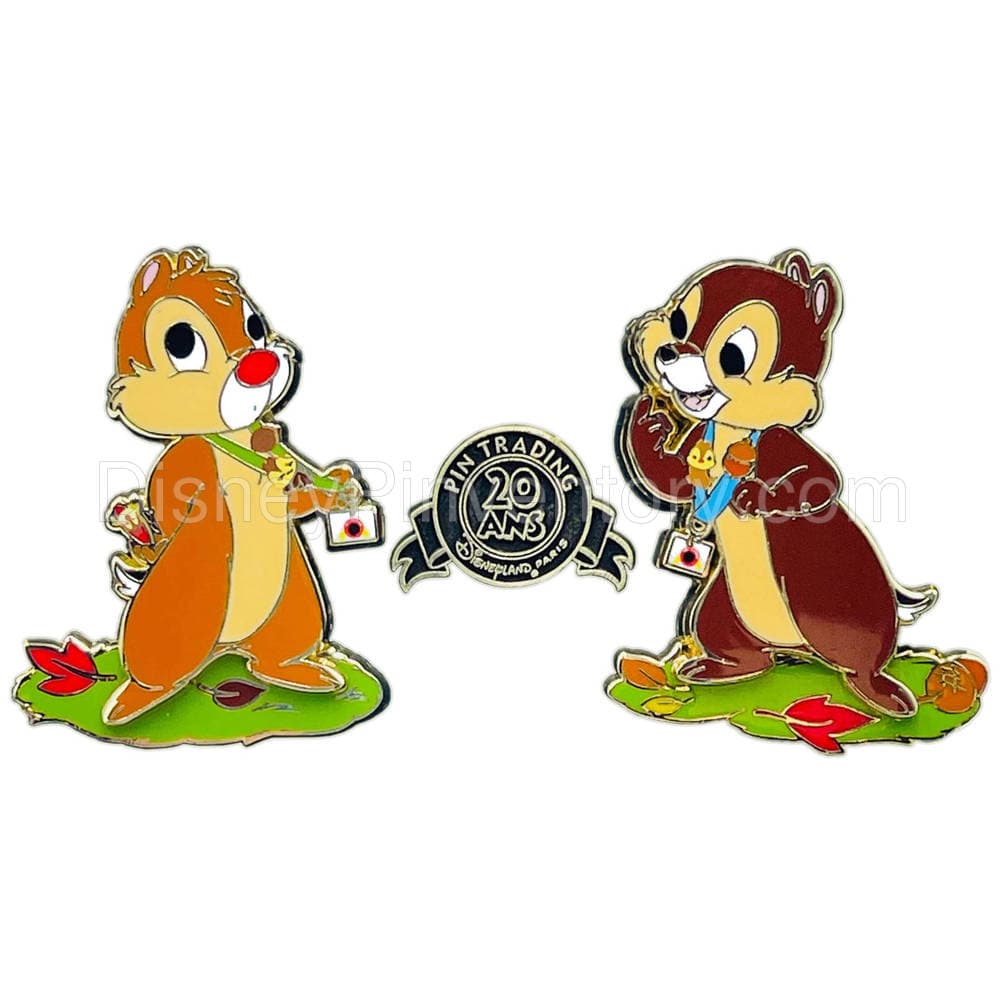 Disneyland Paris 20th Anniversary Pin Trading - Chip & Dale Set - Pin 16307