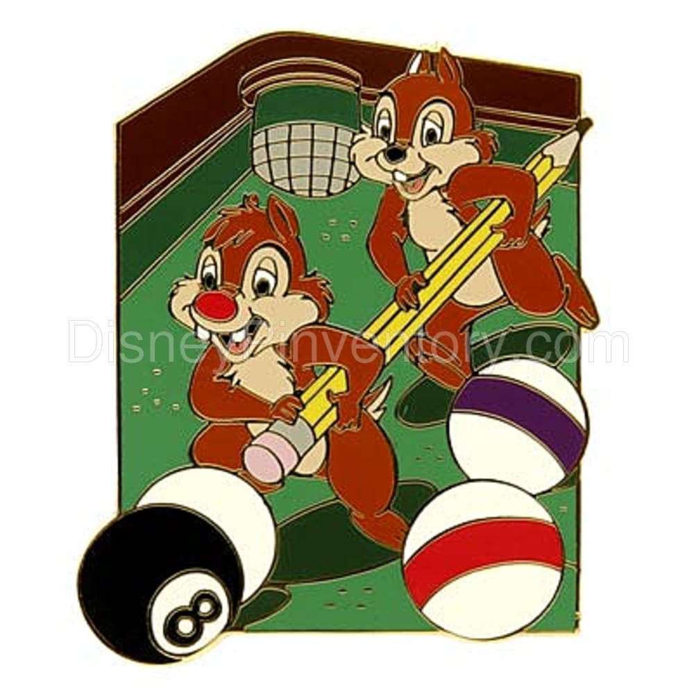 Disney Auctions P.I.N.S. - Chip & Dale Playing Pool - Pin 1813