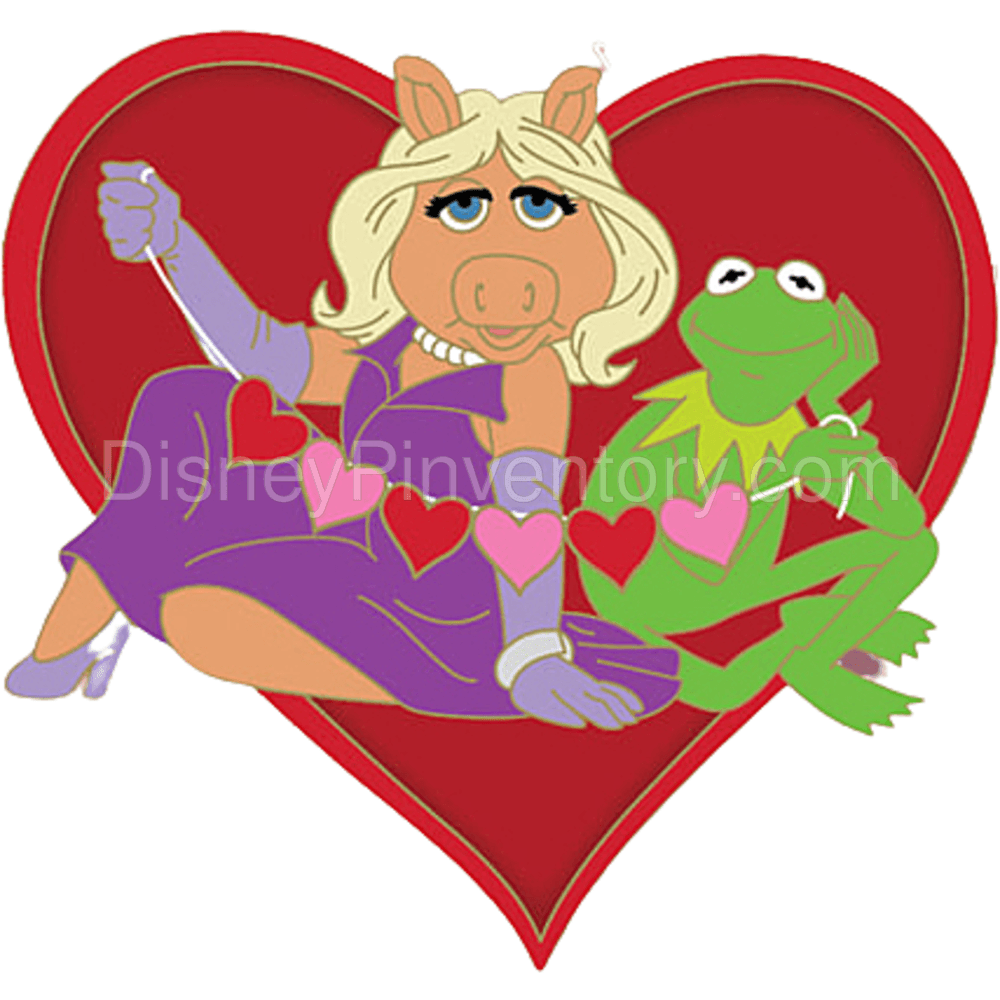 Love is in the Air: Miss Piggy and Kermit Heart Pin - Pin 19442