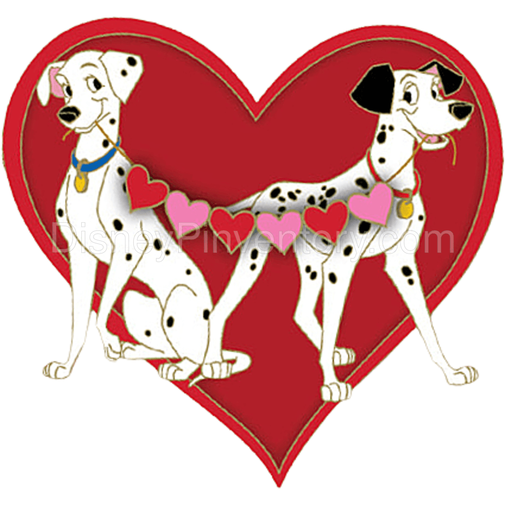 Love is in the Air: Perdita and Pongo Heart Pin - Pin 19443