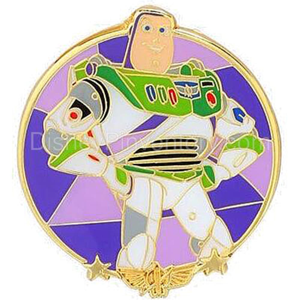 Loungefly Disney Pixar Characters Stained Glass Portraits Blind Box Pin Set - Buzz Lightyear Pin - BoxLunch Exclusive - Pin 20552