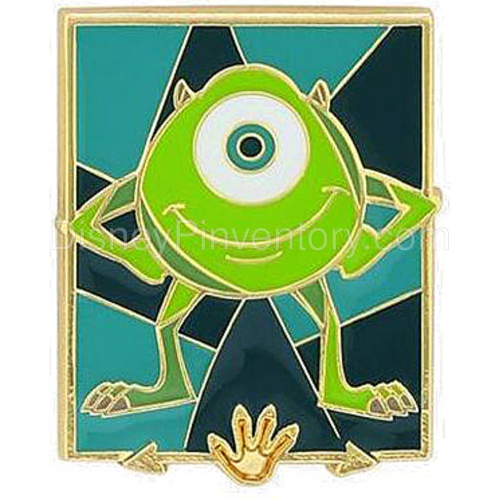 Loungefly Disney Pixar Characters Stained Glass Portraits Blind Box Pin Set - Mike Wazowski Pin - BoxLunch Exclusive - Pin 20557