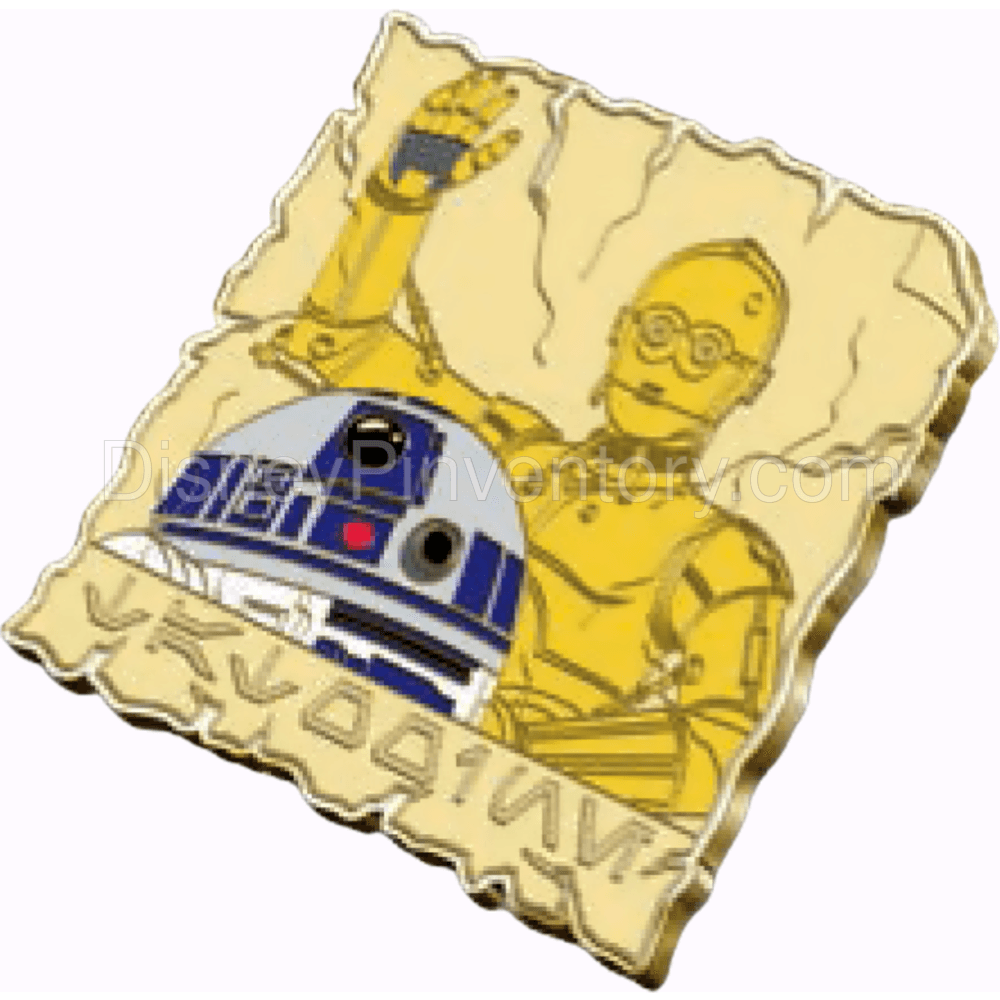 Wish You Were Here! - Tatooine Post Card with R2-D2 & C-3PO Pin - One Family Pin Event - Pin 20649