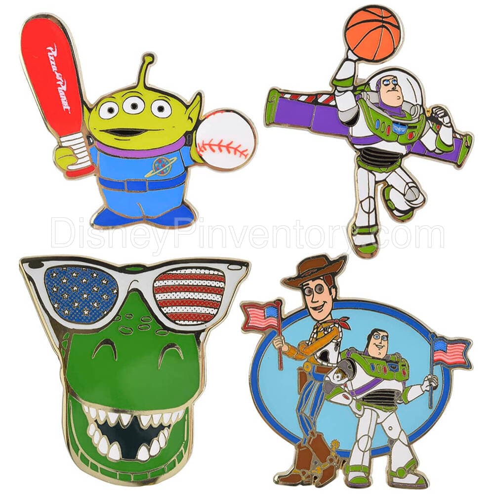 Disney/Pixar Toy Story Pin Set - Buzz, Woody, Rex & Alien - Amazon Exclusive - Pin 21034