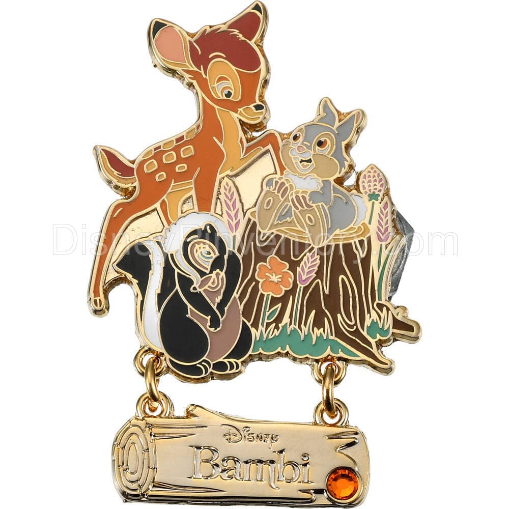 Bambi 80 Years - Bambi, Thumper & Flower Pin - Pin 22199