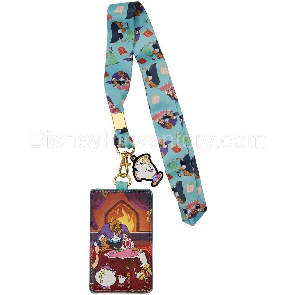 Beauty and the Beast Fireplace Scene Lanyard with Card Holder - Pin 24604
