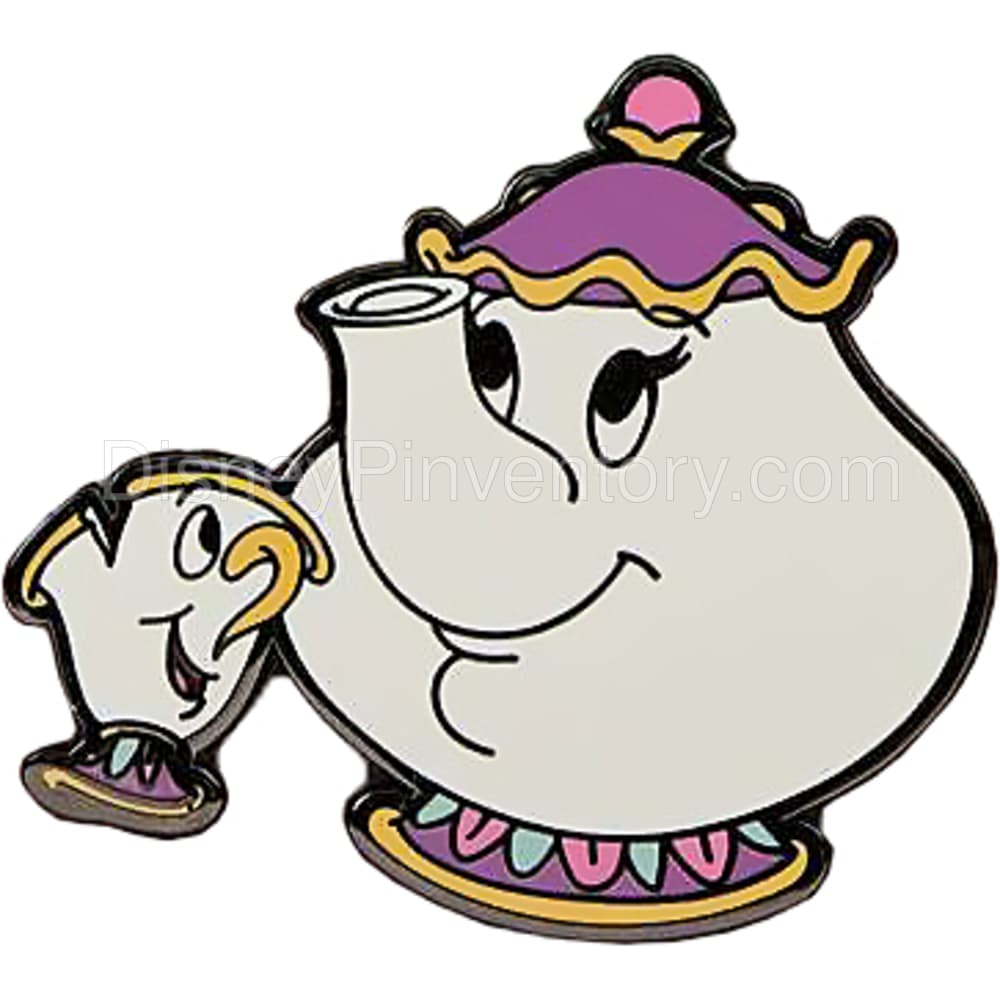 Beauty and the Beast Library Scene 4 Pin Set - Mrs. Potts & Chip Pin - Pin 24616
