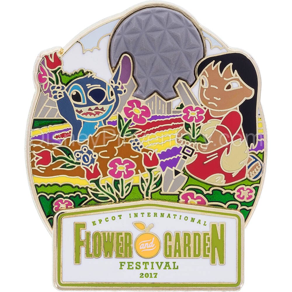 Epcot International Flower & Garden Festival 2017 - Lilo & Stitch Annual Passholder Pin - Pin 25294