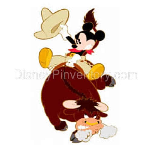 Chip & Dale's Wild Wild West Pin Adventure - Bull Riding Mickey - Jumbo - RSP #23 - Pin 2542
