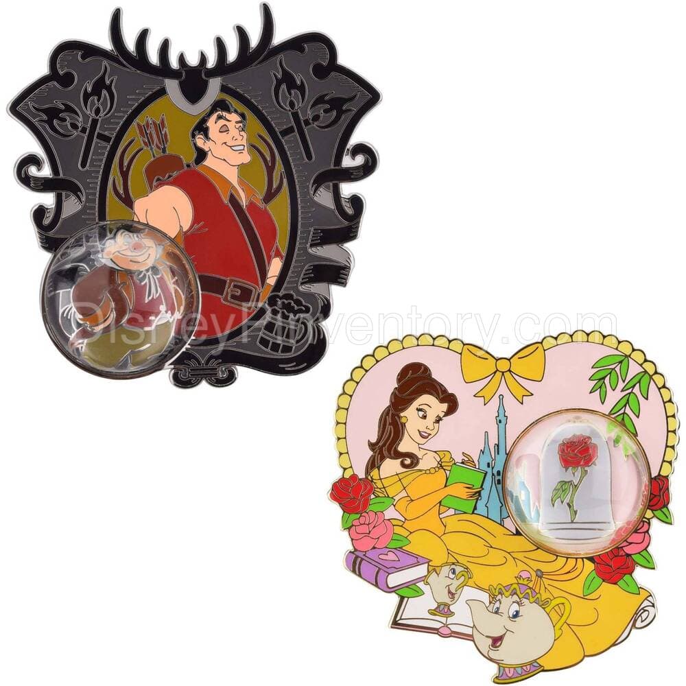 Disney Snow Globe Series Beauty and the Beast Pin Set Belle & Gaston Pin - PALM Exclusive - Pin 26245