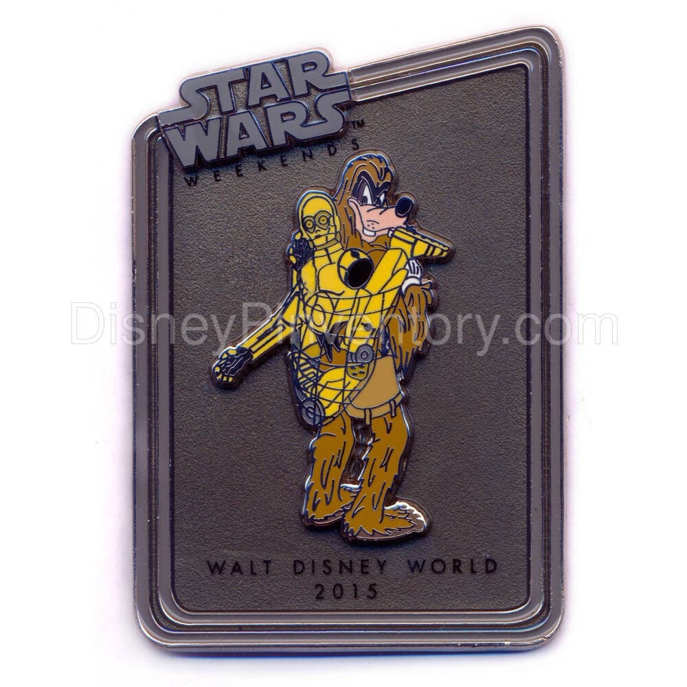 Star Wars Weekends 2015: Statue & Pin Series - Goofy Chewbacca with C-3PO Pin - Pin 26510
