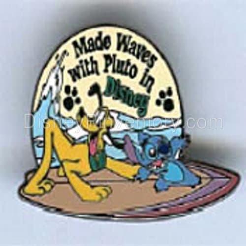 Pin Route 498 - A Surfin' Road Trip - Pluto & Stitch on Surfboard - RSP Item 25 - Pin 2830