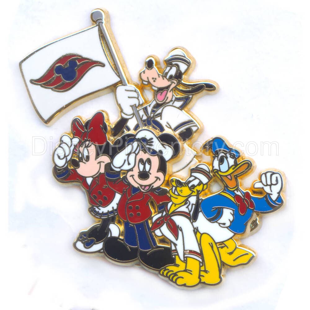 Disney Cruise Line Rescue Captain Mickey - Fab 5 with DCL Flag - Castaway Cay Release - Pin 28621