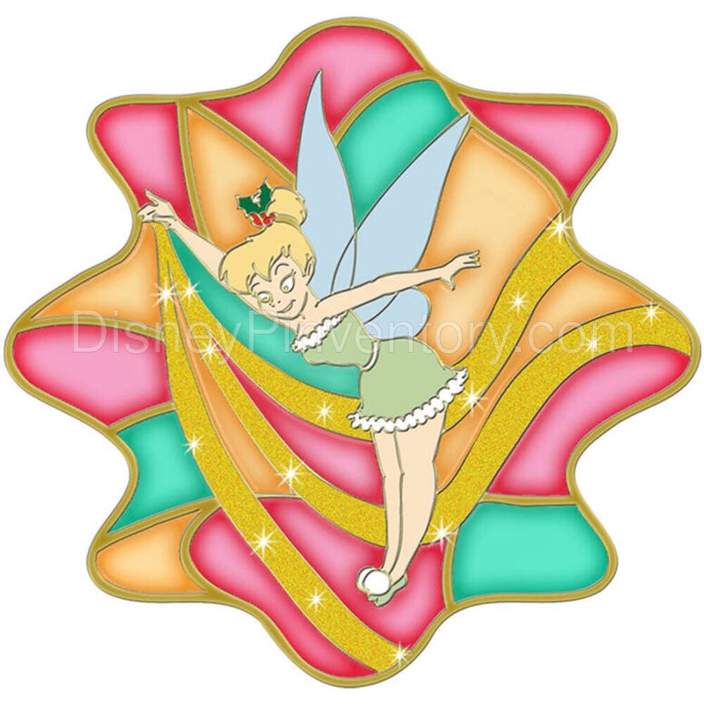 Holiday Time Stained Glass Disney Pin Set - Tinker Bell Pin - Pin 28841