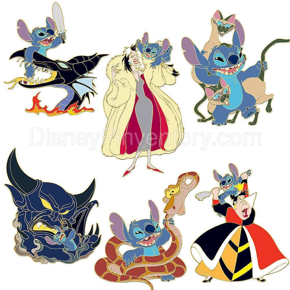 6-Pc. Stitch Versus Disney Villains Pin Set - Pin 29100