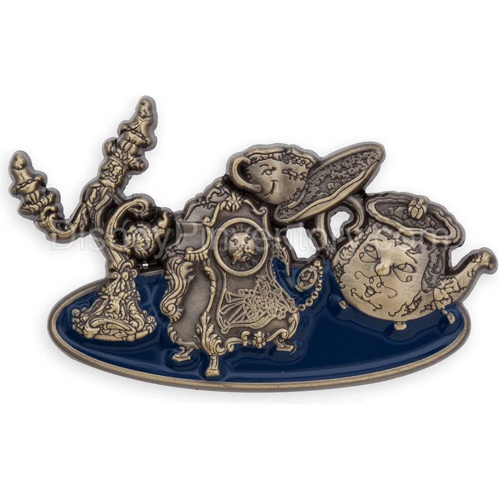 Beauty and the Beast Pin Set - Live Action Film - Lumiere with Cogsworth, Mrs. Potts & Chip - Pin 29202