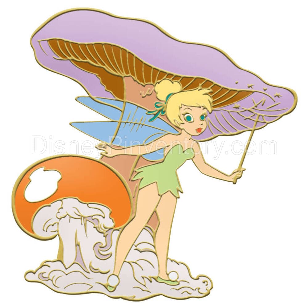 Tinker Bell Nature Pin Set - Tinker Bell Under a Mushroom - Pin 29936