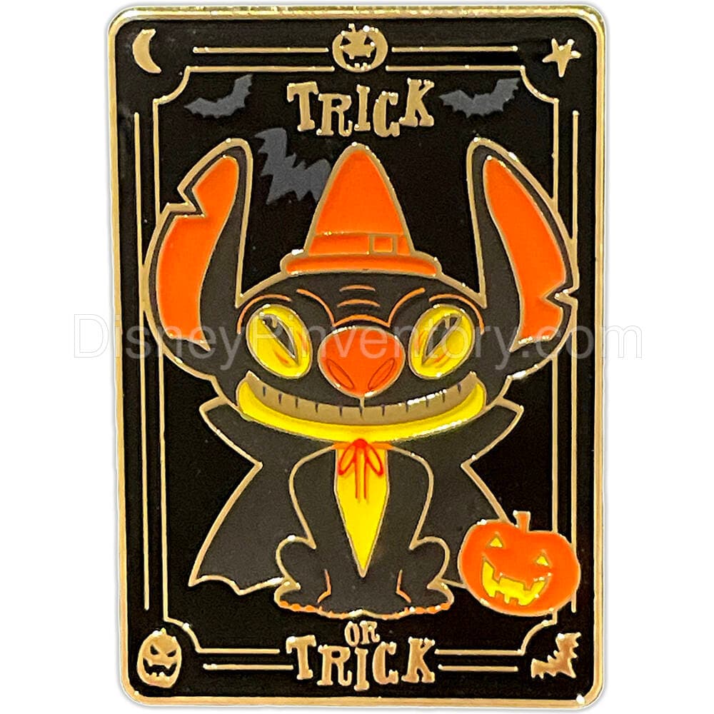 Stitch Trick or Trick Halloween Mystery Pin Set - Stitch Witch/Warlock with Pumpkin - Hong Kong Disneyland - Pin 31259