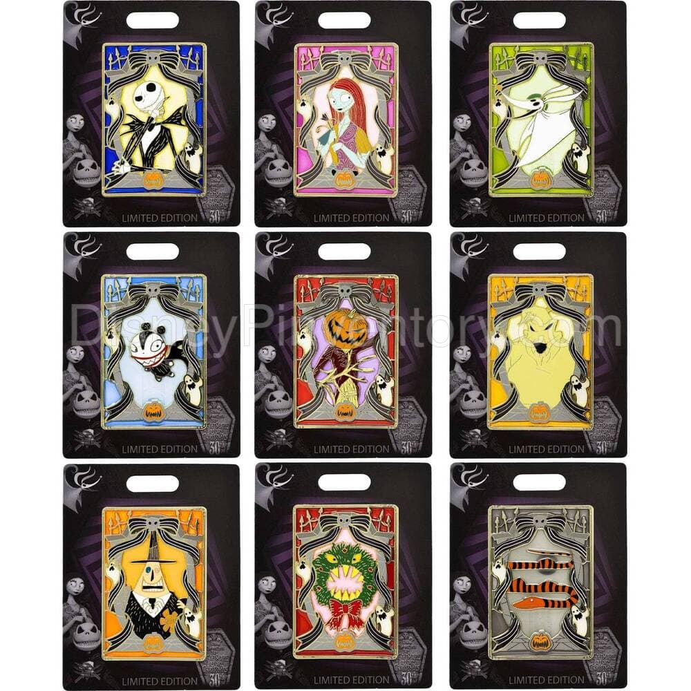 Nightmare Before Christmas Stained Glass Entire Pin Series - PALM Exclusive - Pin 31620
