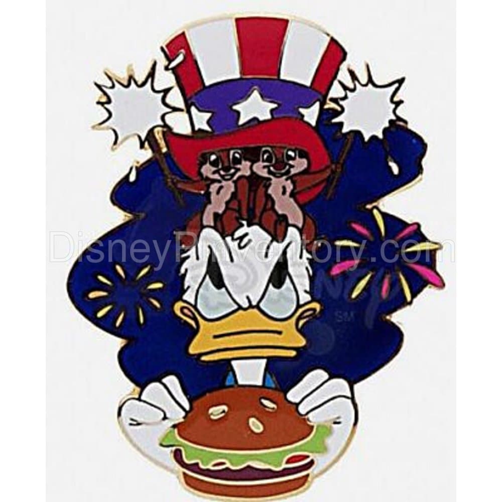 Disney Auctions - 4th of July BBQ - Donald Duck, Chip & Dale - Pin 3195