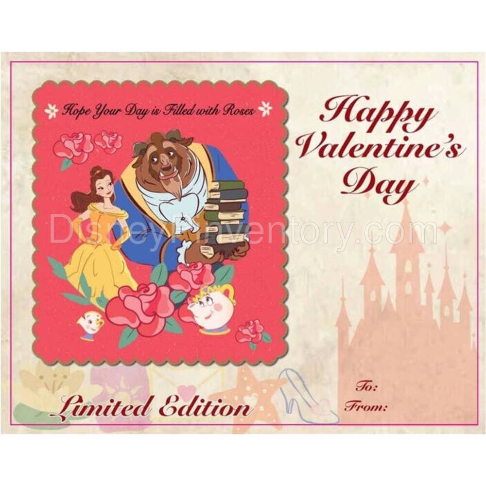 Valentine's Day Card 2024 - Belle & Beast - Disney Employee Center - Pin 33932