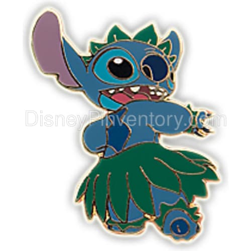 Stitch Naughty and Nice Pin Set - Orange Card - Stitch Hula Dancing - Pin 35896