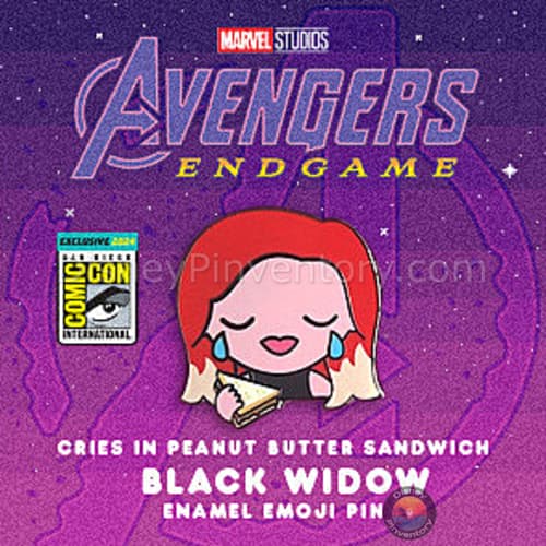 Cries in Peanut Butter Sandwich Black Widow Emoji Pin - SDCC 2024 - Pin 36825