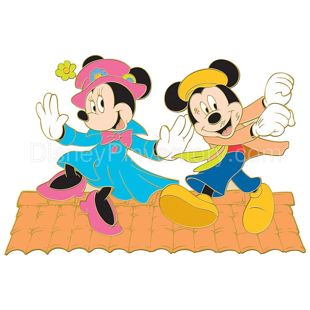 Mickey & Minnie as Burt & Mary Poppins Halloween Dress-Up Series Pin - Pin 37156