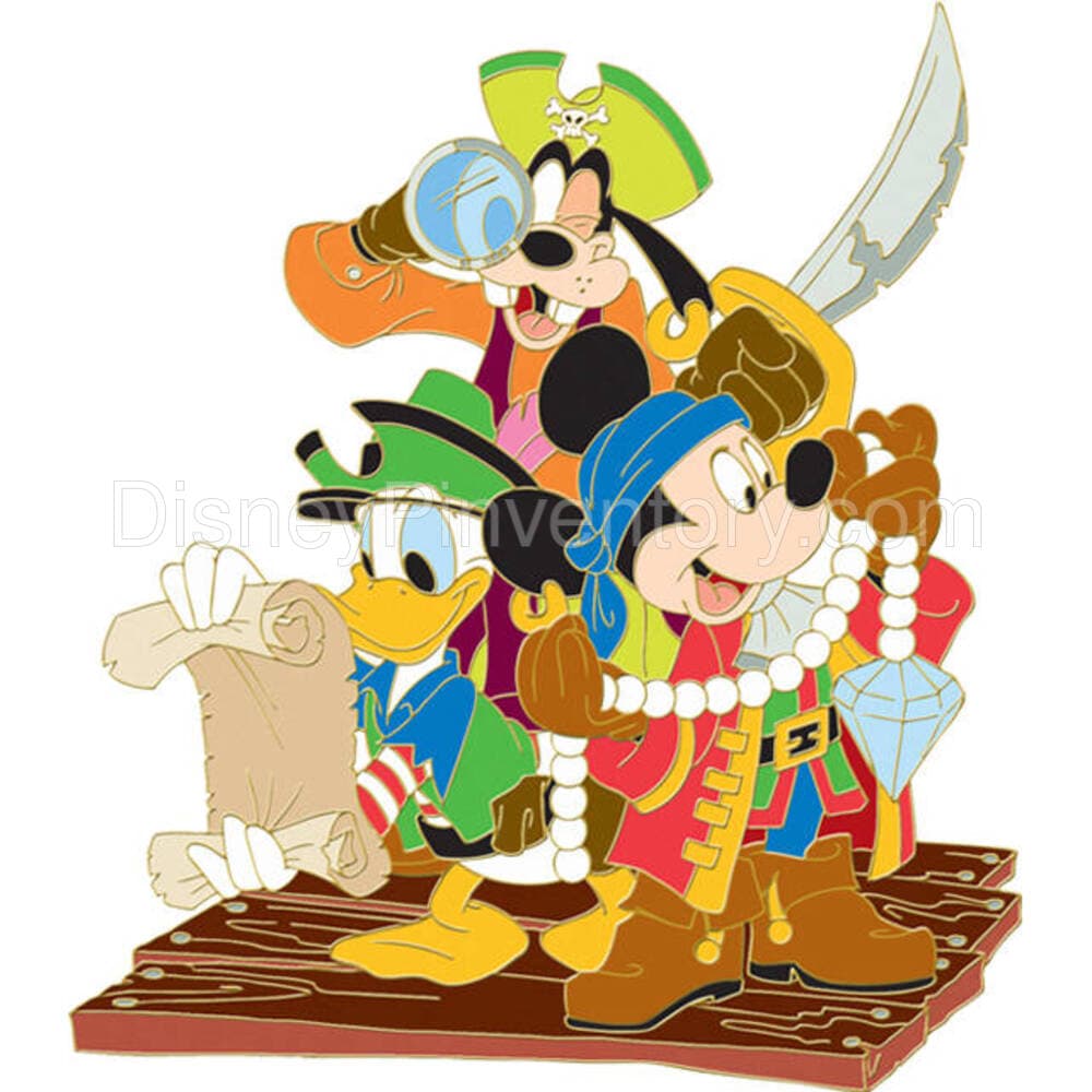 Pirates of the Caribbean Pin Set - Mickey, Donald, and Goofy Pin - Pin 37178