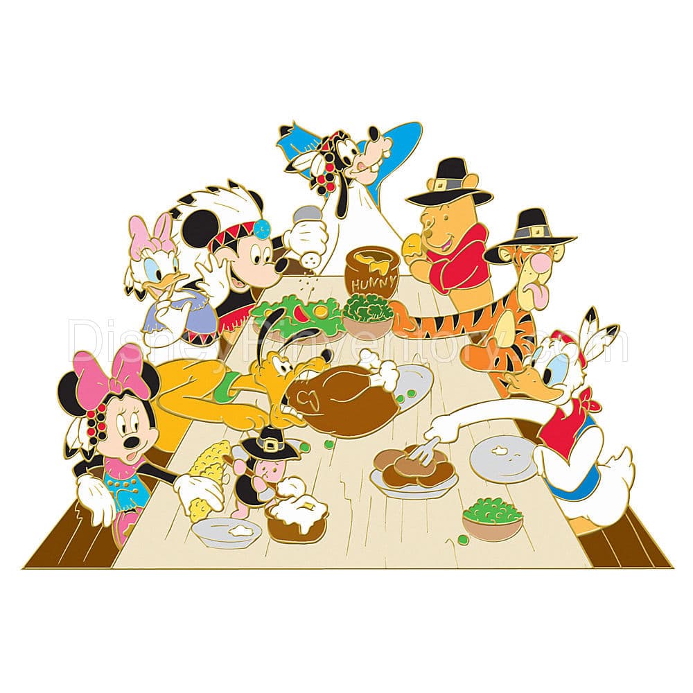 Pooh & Pals with Fab 5 Thanksgiving Dinner Jumbo Pin - Pin 37191