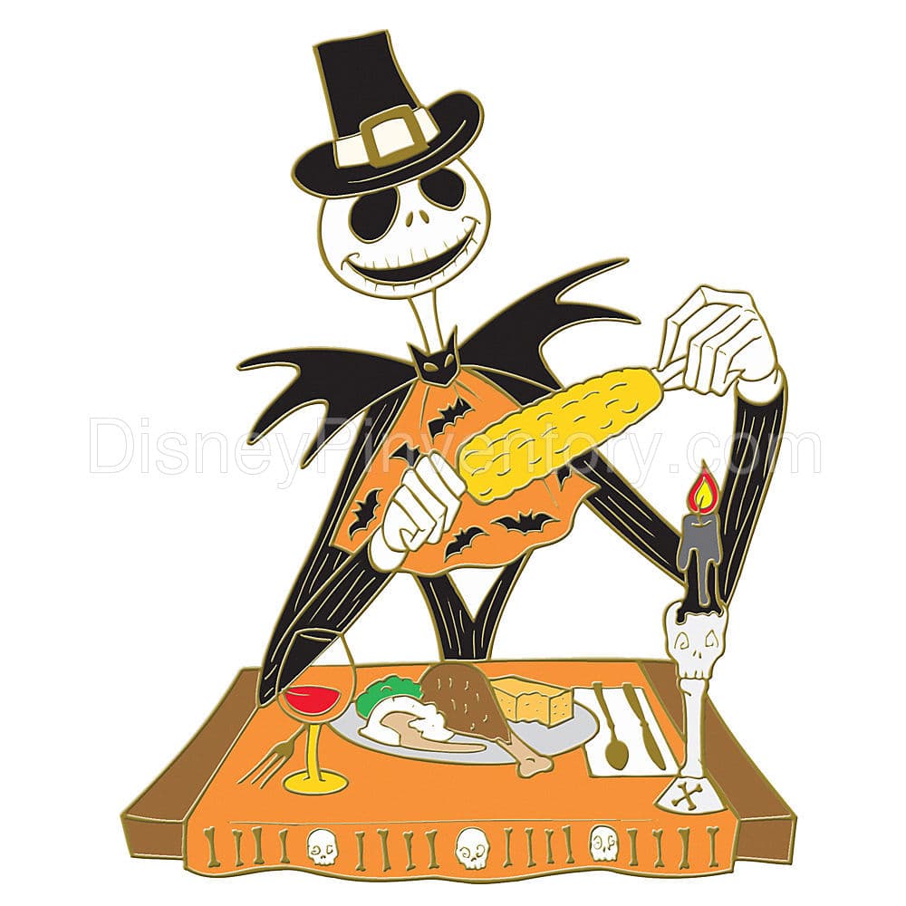 Jack Skellington Eating Corn with Bib Pin - Pin 37198