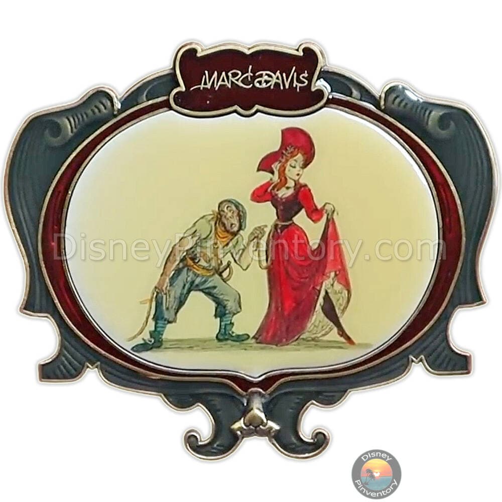 WDI - Marc Davis Pirates of the Caribbean Concept Art Pin - Auction Scene with the Redhead - Pin 37364
