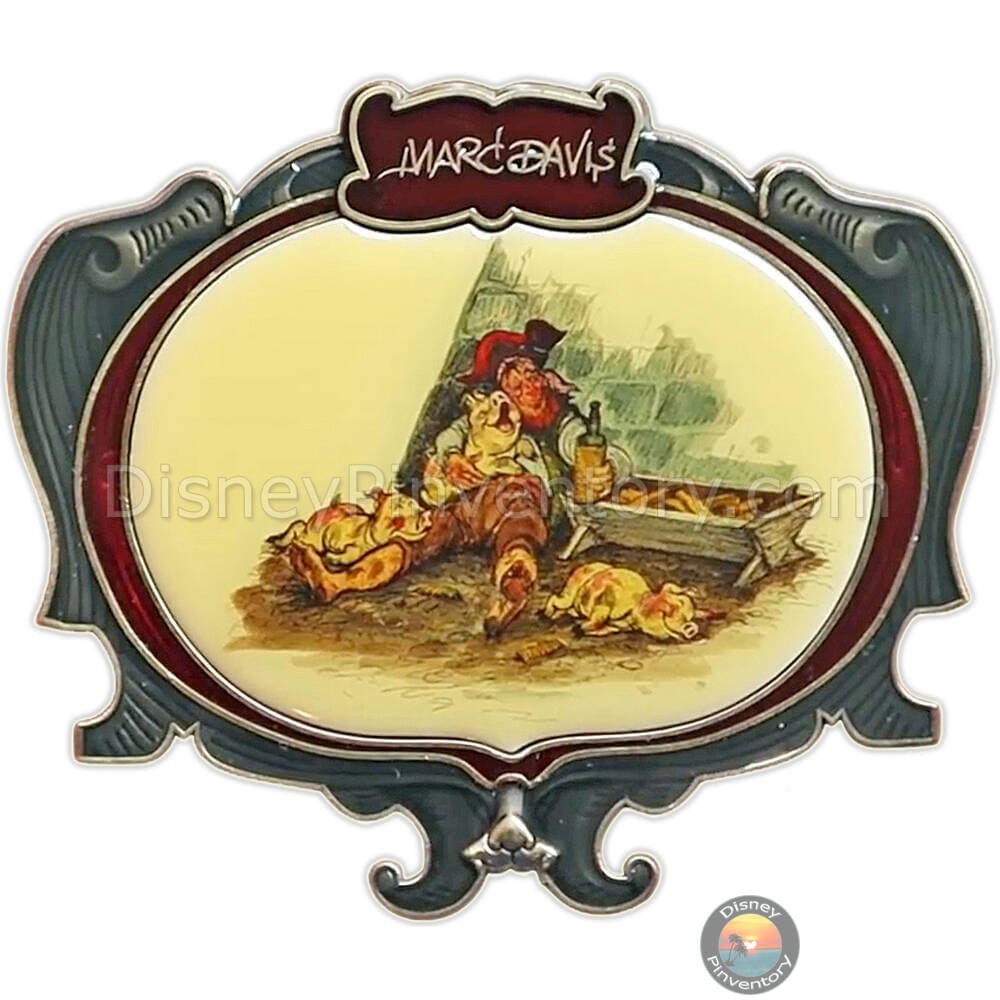 WDI - Marc Davis Pirates of the Caribbean Concept Art Pin - Drunk Pirate with Pigs - Pin 37368