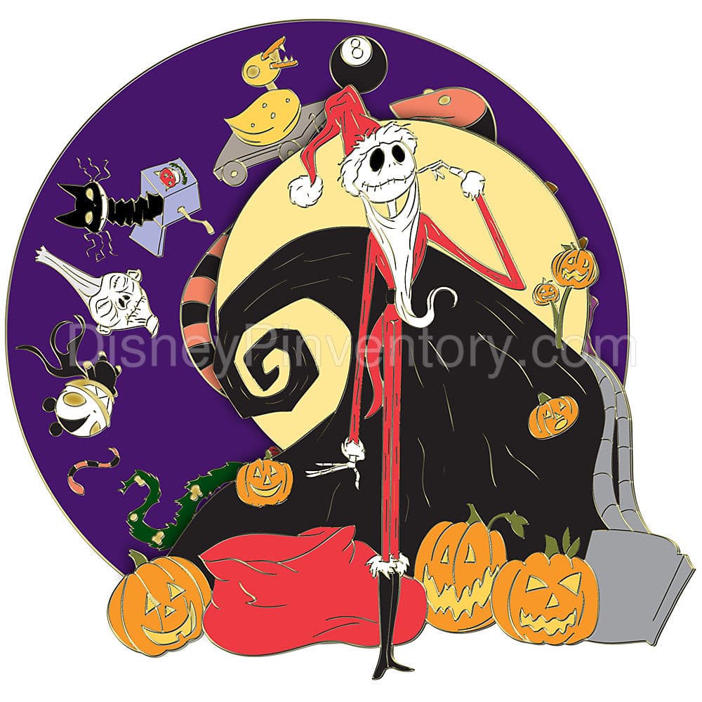 Jumbo Santa Jack Skellington Spinner Pin - Pin 37684