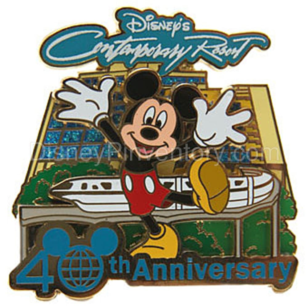 40th Anniversary of Walt Disney World - Disney's Contemporary Resort - Pin 40514