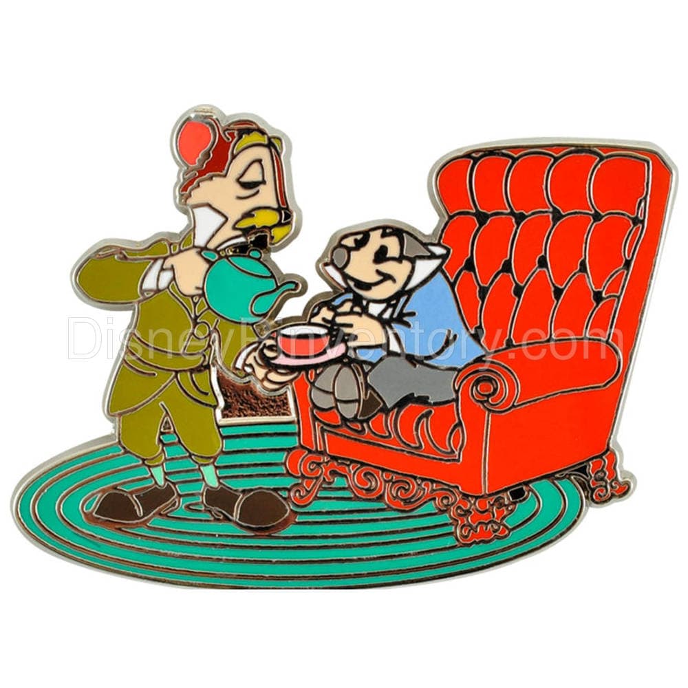 Mr. Toad's Wild Ride - Reveal/Conceal Mystery Collection - Rat and Mole Drinking Tea Pin - Pin 40552