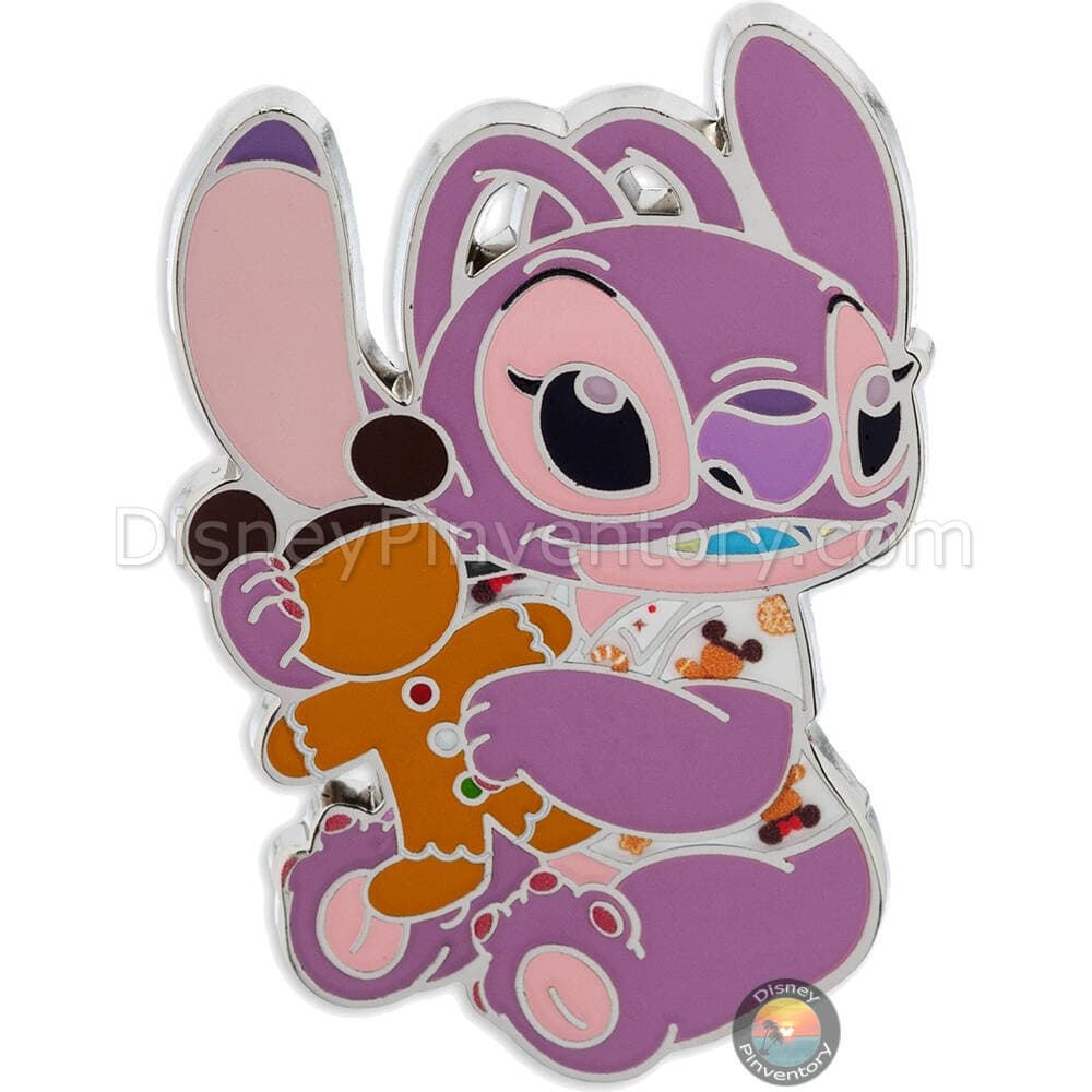 Stitch Attacks Snacks Pin Set - Gingerbread - November - Angel with Gingerbread Cookie Pin - Pin 40797