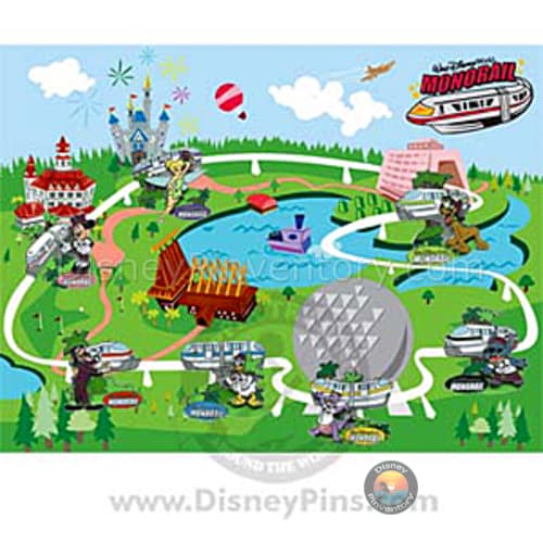 Walt Disney World Resort Monorail Framed Pin Set - Pin 40886