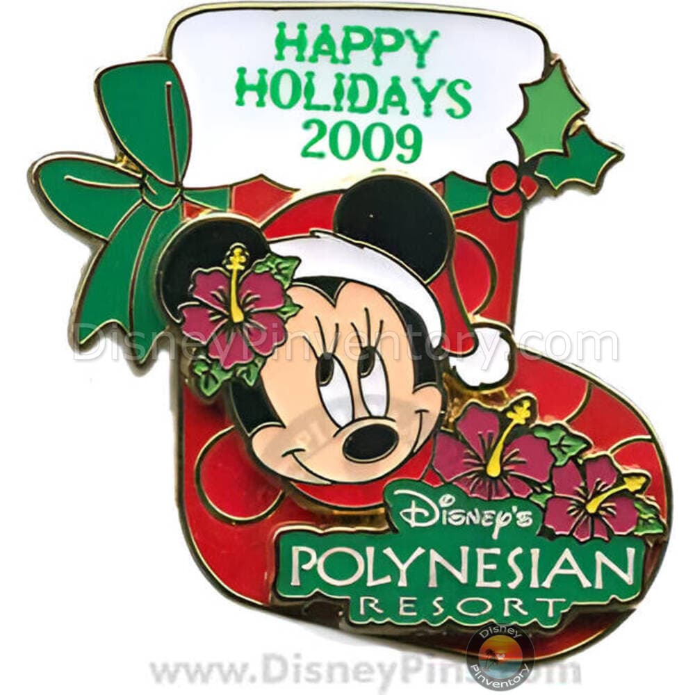 Happy Holidays 2009 - Disney's Polynesian Resort - Minnie Mouse - Pin 40898