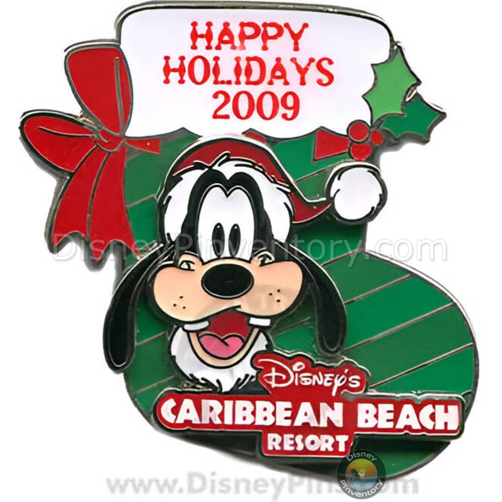 Happy Holidays 2009 - Disney's Caribbean Beach Resort - Goofy - Pin 40902