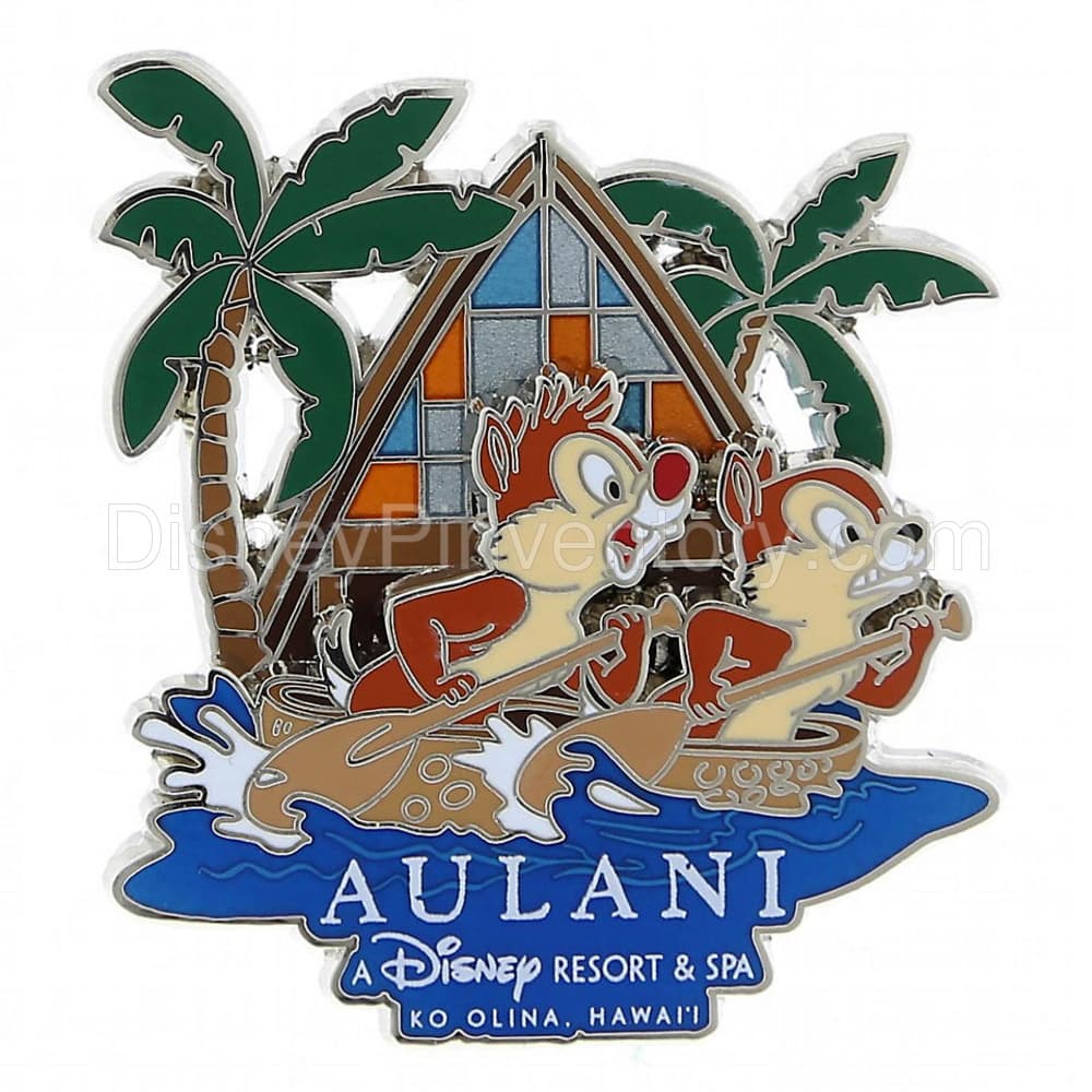 Chip and Dale in Outrigger Canoe - Aulani - Pin 41236
